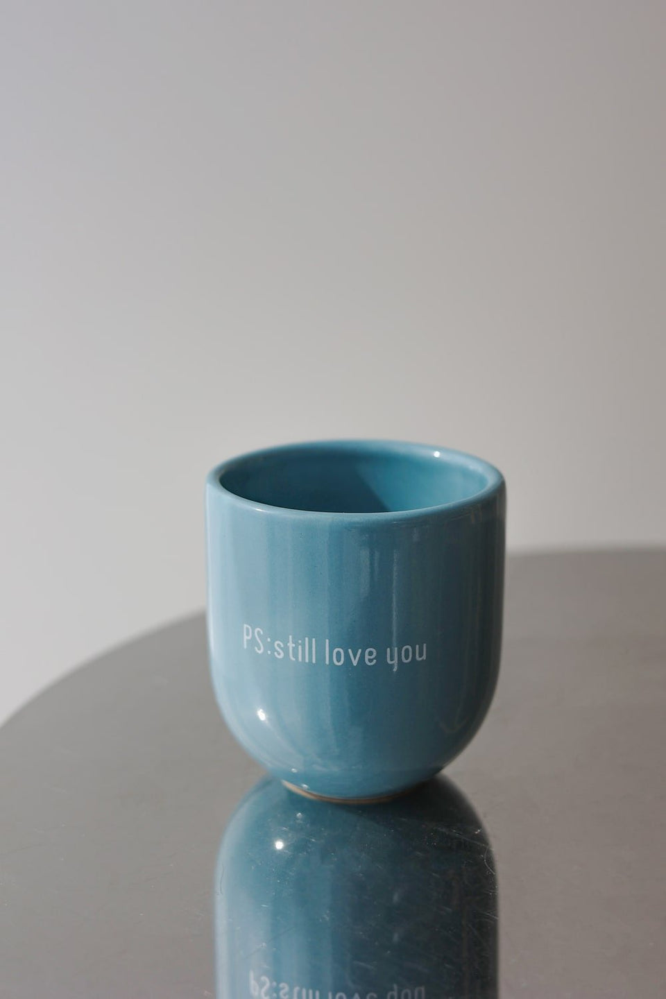 House of Sisi, Statement Becher PS: Still love you, Keramik, Blau, Ø8 x H8 cm (200 ml)
