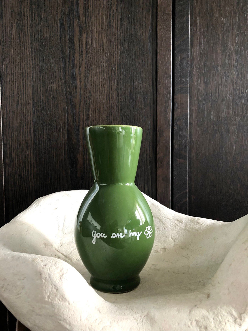 House of Sisi, Statement Vase Flower, Keramik, Grün, Ø10 x H19 cm 