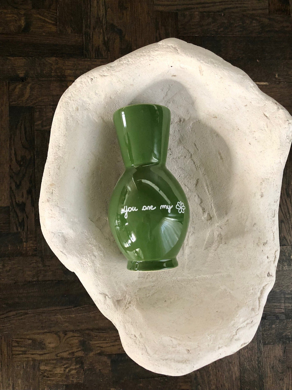 House of Sisi, Statement Vase Flower, Keramik, Grün, Ø10 x H19 cm 