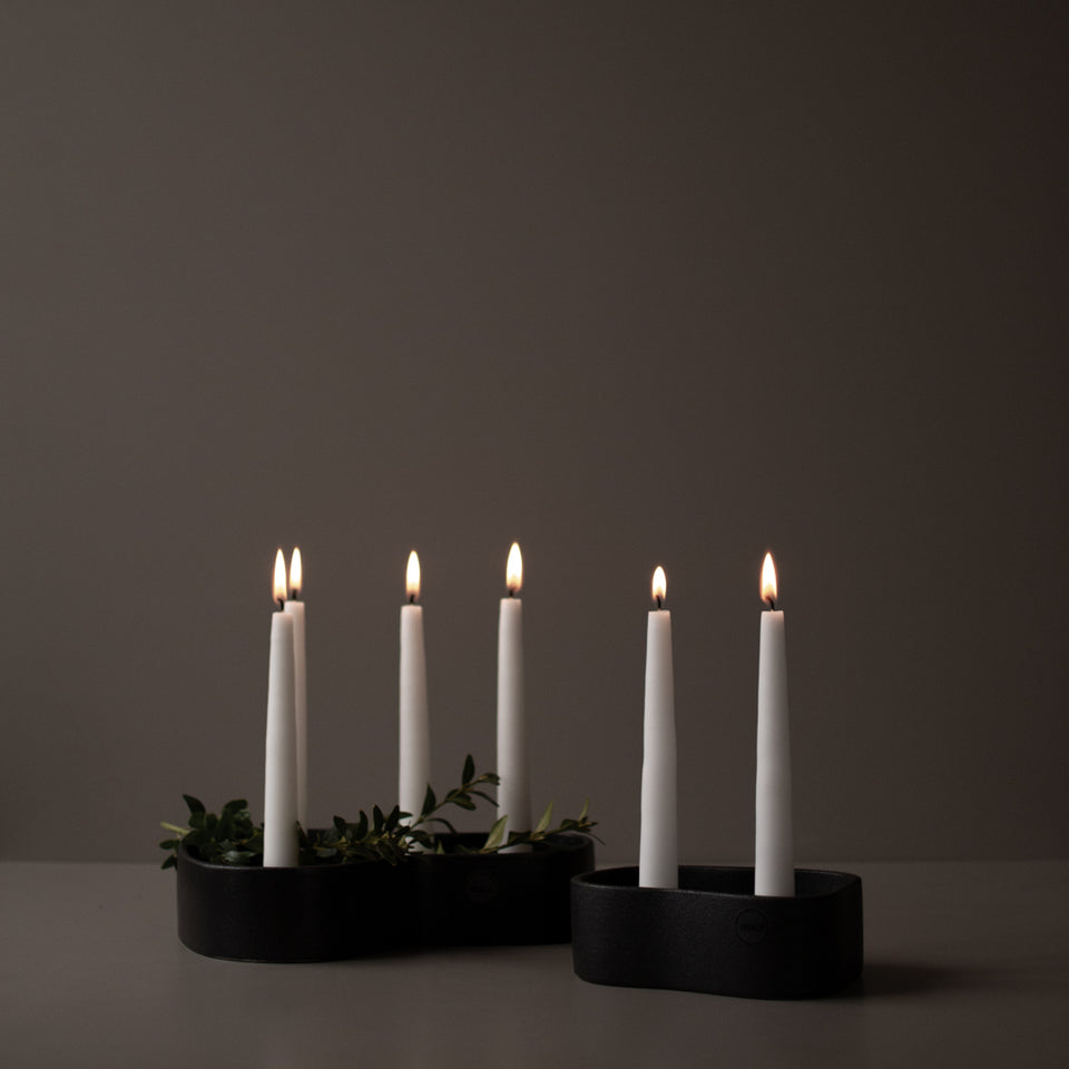 DBKD Kerzenschale/Kerzenständer/Adventskranz Fill Me Up, Weiß/Schwarz, Keramik