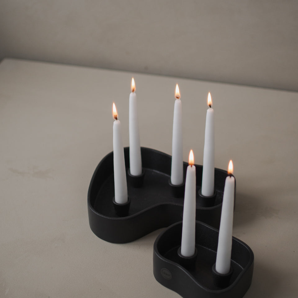 DBKD Kerzenschale/Kerzenständer/Adventskranz Fill Me Up, Weiß/Schwarz, Keramik