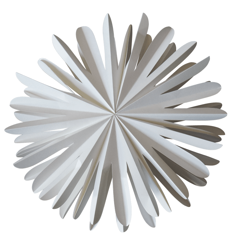 DBKD Papierstern/Anhänger Paper Flake, Papier, Weiß, Ø40cm